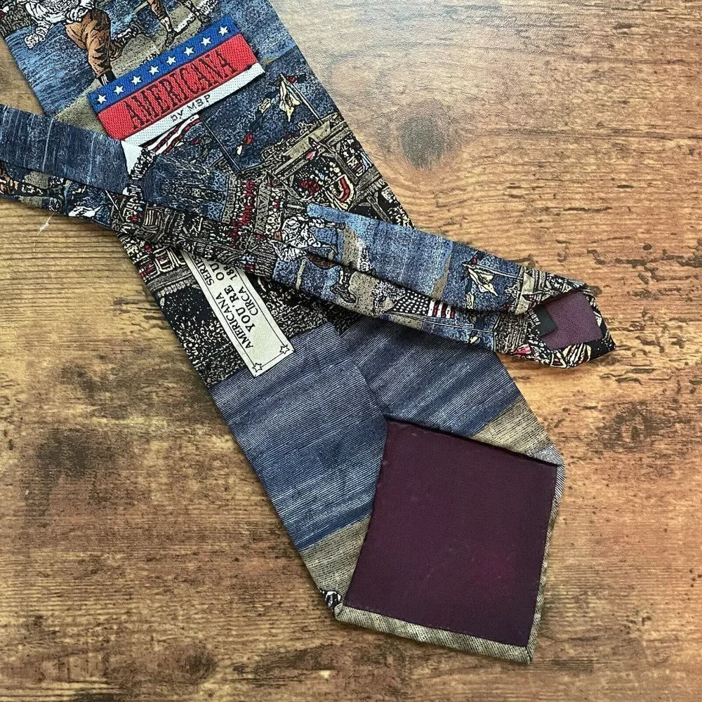 Americana by MBP Mens Silk Necktie Old Tyme Baseball USA Novelty Theme Necktie